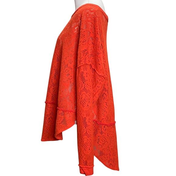 Free People Not Cold in This Floral Knit Top Red Small - Picture 4 of 9